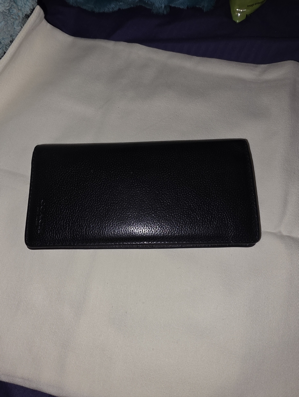 AUTHENTIC Coach Black Pebbled Leather Long Wallet